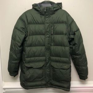 Men’s L.L. Bean green goose down puffer coat
